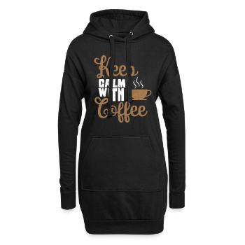 Café Amis Buveurs de café Boire du café - Sweat-shirt à capuche long Femme - noir - Devant