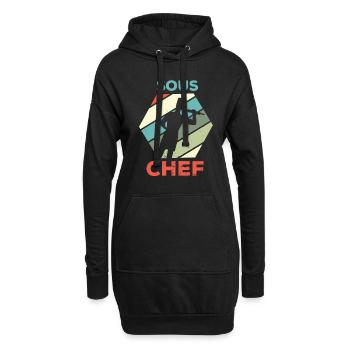 Koch kochen Sternekoch Köchin Gastro Restaurant - Hoodie-Kleid - Schwarz - Vorne