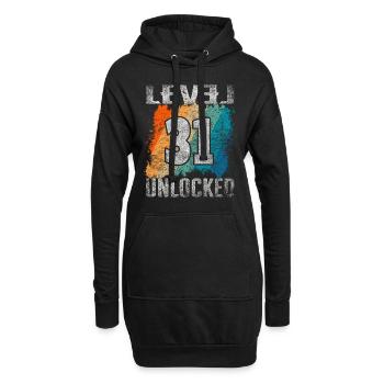 Niveau cadeau d’anniversaire débloqué 31 ans - Sweat-shirt à capuche long Femme - noir - Devant