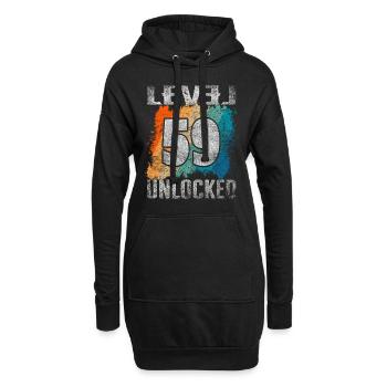 Niveau cadeau d’anniversaire débloqué 59 ans - Sweat-shirt à capuche long Femme - noir - Devant