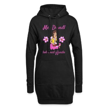 Damen Dirndl Ersatz Trachten Ersatz Bluse Kirmes - Hoodie-Kleid - Schwarz - Vorne