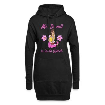 Damen Dirndl Ersatz Trachten Ersatz Bluse Kirmes - Hoodie-Kleid - Schwarz - Vorne