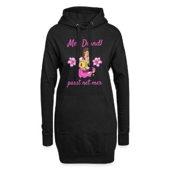 Damen Dirndl Ersatz Trachten Ersatz Bluse Kirmes - Hoodie-Kleid - Schwarz - Vorne