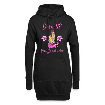 Damen Dirndl Ersatz Trachten Ersatz Bluse Kirmes - Hoodie-Kleid - Schwarz - Vorne