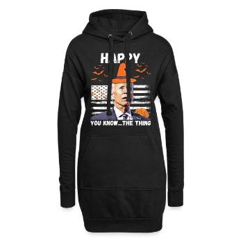 Heureux que vous sachiez la chose drôle halloween Biden - Sweat-shirt à capuche long Femme - noir - Devant
