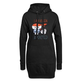 Kawaii Japanese Food Salmon Salmon Sushi Roll - Sweat-shirt à capuche long Femme - noir - Devant