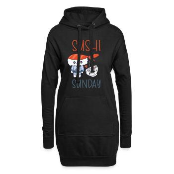 Kawaii Japanese Food Salmon Salmon Sushi Roll - Sweat-shirt à capuche long Femme - noir - Devant