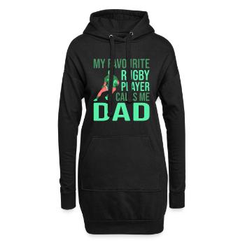 Joueur de rugby Fête des pères Rugby Cadeau Rugby Entraîneur de rugby - Sweat-shirt à capuche long Femme - noir - Devant