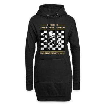Joueur d’échecs Tournoi d’échecs d’échiquier - Sweat-shirt à capuche long Femme - noir - Devant