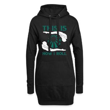 Schwimmer Schwimmen 50 Meter Bahn Brustschwimmen - Hoodie-Kleid - Schwarz - Vorne
