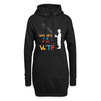 Pêcheur Pêcheur Pêche Canne à pêche Pêche Pêcheur - Sweat-shirt à capuche long Femme - noir - Devant