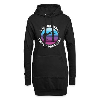 Schwimmer Schwimmen 50 Meter Bahn Brustschwimmen - Hoodie-Kleid - Schwarz - Vorne