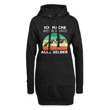 Ski Sking Snowboard Wintersport Skifahrer - Hoodie-Kleid - Schwarz - Vorne