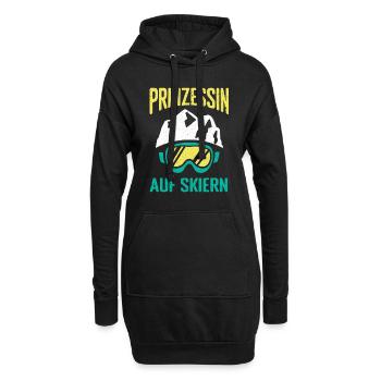 Ski Sking Snowboard Wintersport Skifahrer - Hoodie-Kleid - Schwarz - Vorne