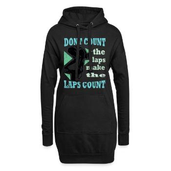 Schwimmer Schwimmen 50 Meter Bahn Brustschwimmen - Hoodie-Kleid - Schwarz - Vorne