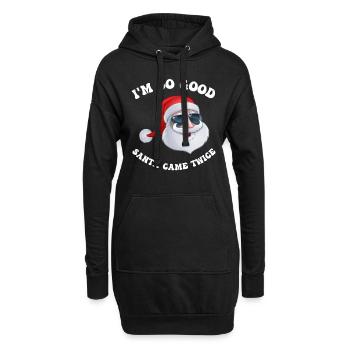Je suis si bon Père Noël est venu deux fois chemise, couple coquin - Sweat-shirt à capuche long Femme - noir - Devant