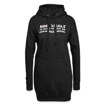 Les plus susceptibles de Chemises de Noël, les plus susceptibles de - Sweat-shirt à capuche long Femme - noir - Devant