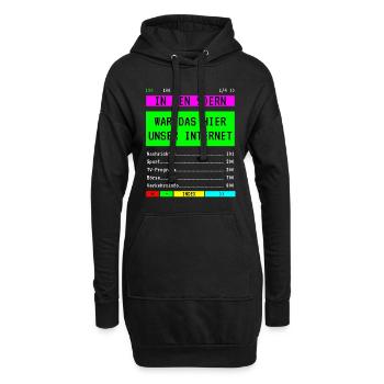 Videotext Spruch 90er Jahre Party Teletext - Hoodie-Kleid - Schwarz - Vorne