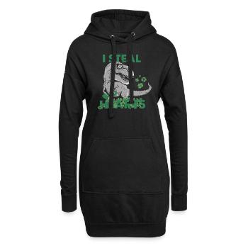 I Steal Hearts Trex Dino Baby Boy St Patricks Day - Hoodie-Kleid - Schwarz - Vorne