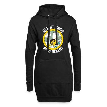 Fallschirmspringen Fallschirm Luftsport - Hoodie-Kleid - Schwarz - Vorne