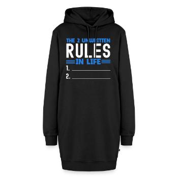 Sarcastique Deux règles non écrites jeu de mots - Sweat-shirt à capuche long Femme - noir - Devant