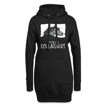 Chemise de nuit officielle Pyjama cheval islandais - Sweat-shirt à capuche long Femme - noir - Devant