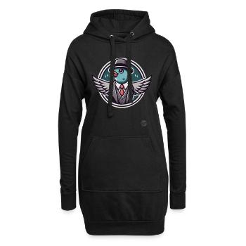 Retro Vintage Gentleman mit Taube - Hoodie-Kleid - Schwarz - Vorne