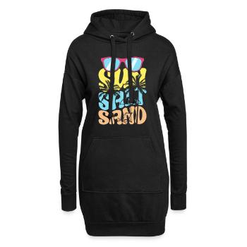 sun salt sand summer vacation - Hoodie Dress - black - Front