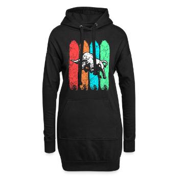 Stier - Hoodie-Kleid - Schwarz - Vorne