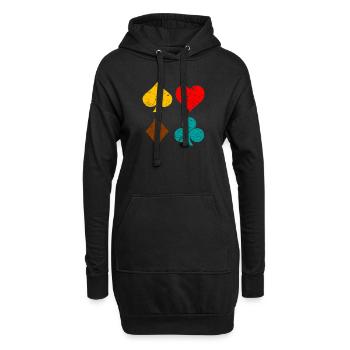 Jeu de cartes - Sweat-shirt à capuche long Femme - noir - Devant