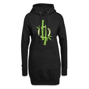 Bambus japanischer Enso Kreis - Hoodie-Kleid - Schwarz - Vorne