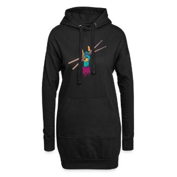 Schlagzeugstöcke Musik Drummer Drumsticks - Hoodie-Kleid - Schwarz - Vorne