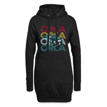 Orca - Sweat-shirt à capuche long Femme - noir - Devant