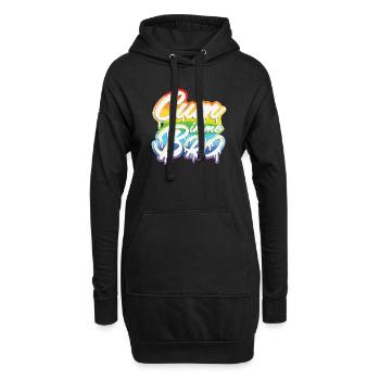 Gay "Cum in Me Bro" - Hoodie-Kleid - Schwarz - Vorne