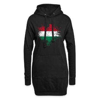 Drapeau de la Hongrie - Sweat-shirt à capuche long Femme - noir - Devant