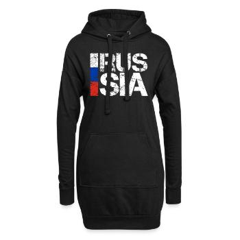 Russie - Sweat-shirt à capuche long Femme - noir - Devant