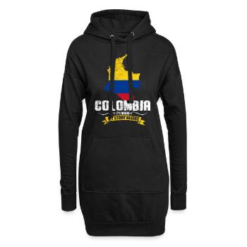Kolumbien Fan - Hoodie-Kleid - Schwarz - Vorne