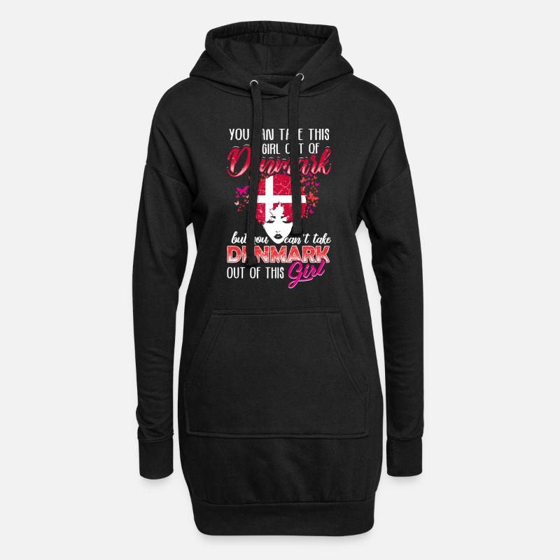 Dänisches Mädchen - Hoodie-Kleid - Schwarz