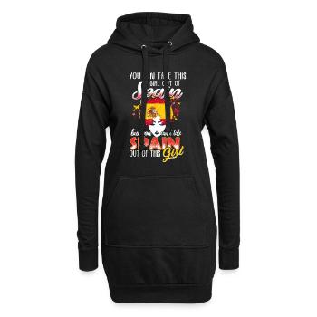 Fille espagnole - Sweat-shirt à capuche long Femme - noir - Devant