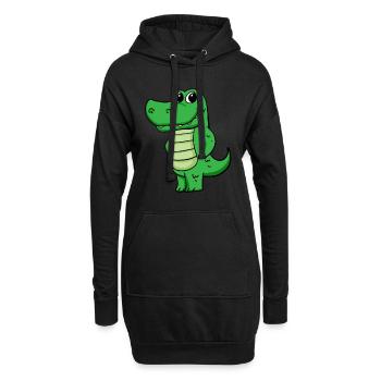 Krokodil - Hoodie-Kleid - Schwarz - Vorne