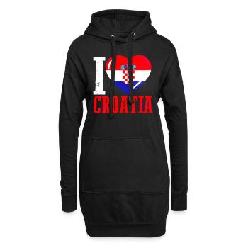 Kroatien Herz - Hoodie-Kleid - Schwarz - Vorne