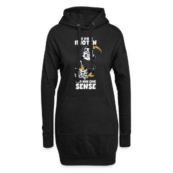Totenkopf Sensenmann Lustige Geschenkidee Sprüche - Hoodie-Kleid - Schwarz - Vorne