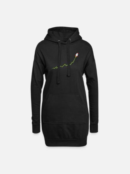 Internet gegen Wallstreet Kurs Rakete To The Moon - Hoodie-Kleid - Schwarz