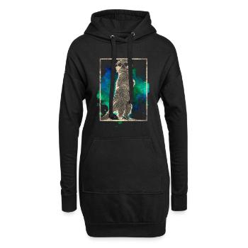 Suricate - Sweat-shirt à capuche long Femme - noir - Devant