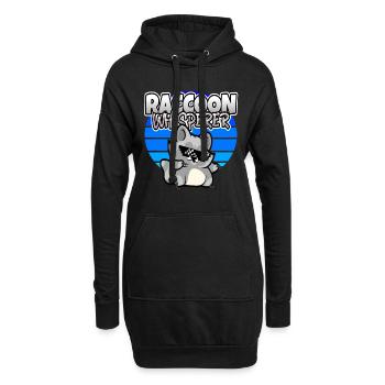raccoon whisperer - Sweat-shirt à capuche long Femme - noir - Devant