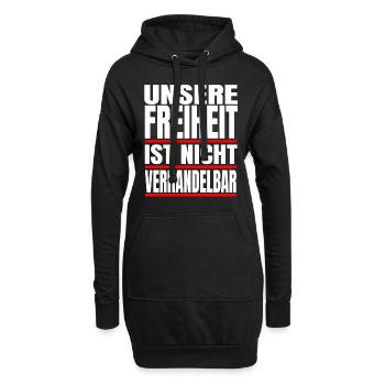 Unsere Freiheit ist nicht verhandelbar Protest - Hoodie-Kleid - Schwarz - Vorne
