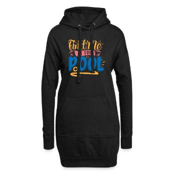 Bin am Pool - Hoodie-Kleid - Schwarz - Vorne