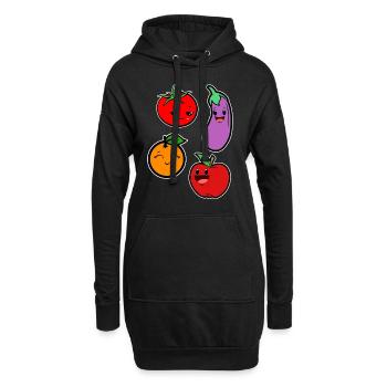 Bébé Légumes Fruits - Sweat-shirt à capuche long Femme - noir - Devant