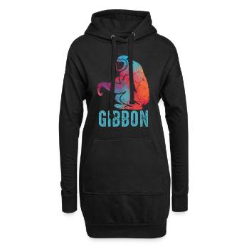 Gibbon Affe - Hoodie-Kleid - Schwarz - Vorne