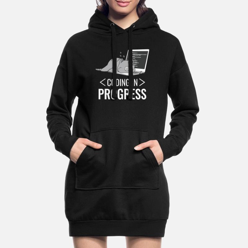 Programming Computer Nerd Cat Hoodie Dress